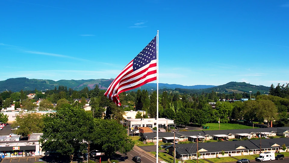 “Flagpole in Forest Grove, Oregon”